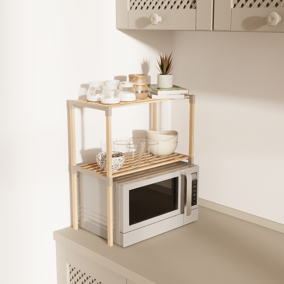 Prateleira Multiuso para Forno Micro em Madeira - Imagem 6