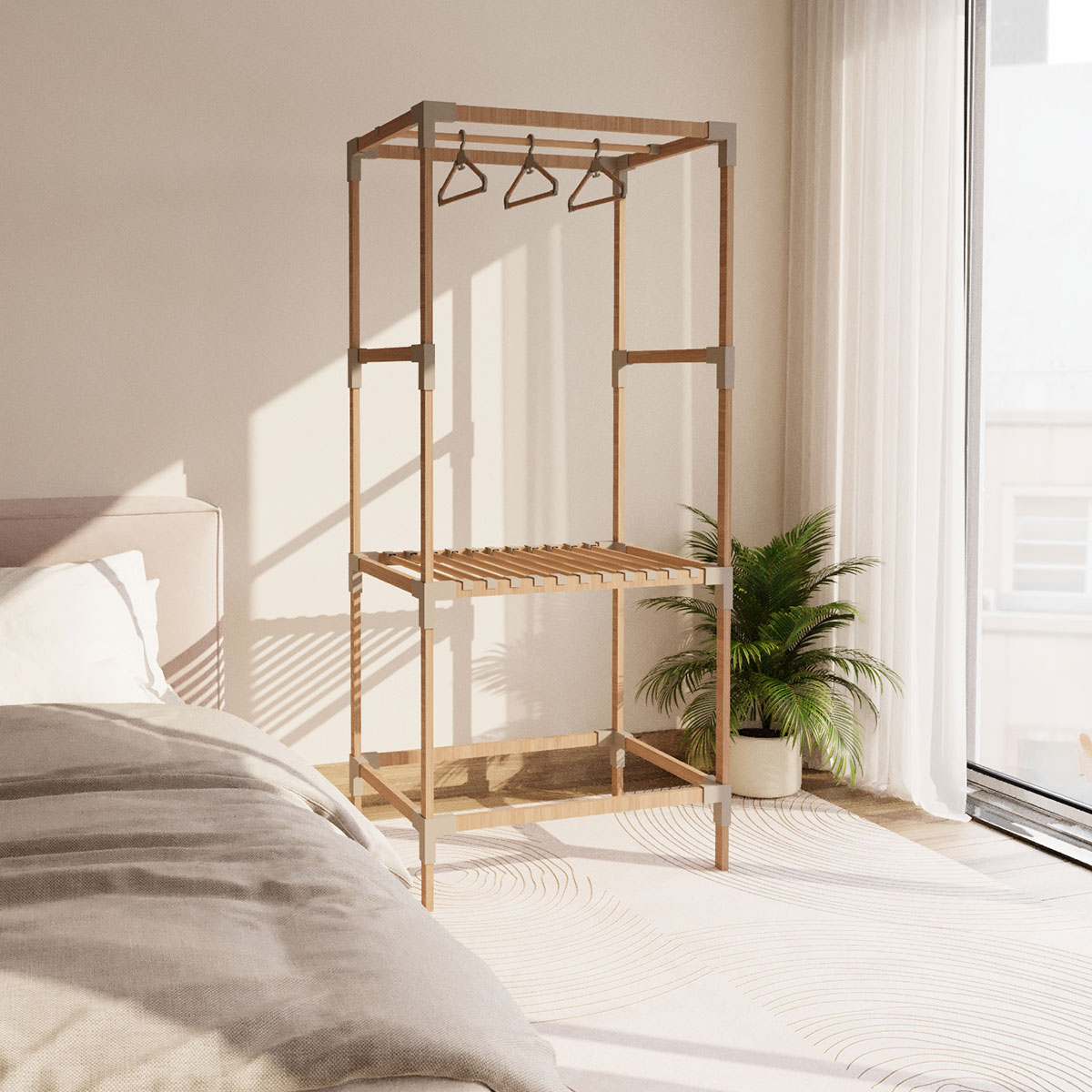 Guarda-Roupa Closet Aberto de Solteiro em Madeira Montável - Imagem 4