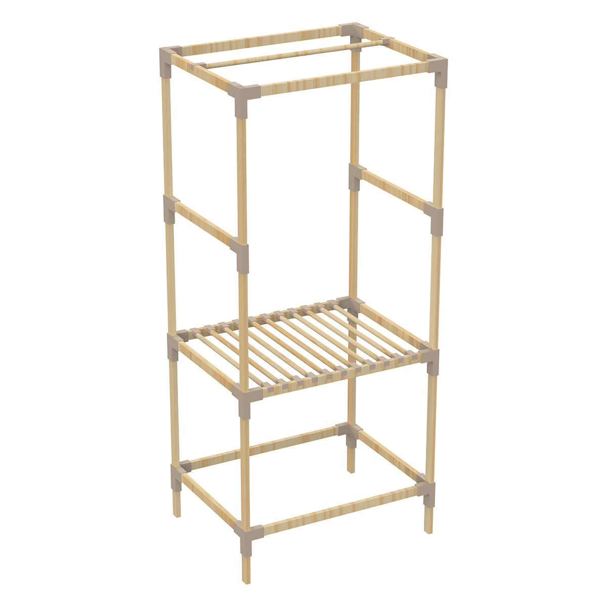 Guarda-Roupa Closet Aberto de Solteiro em Madeira Montável - Imagem 3